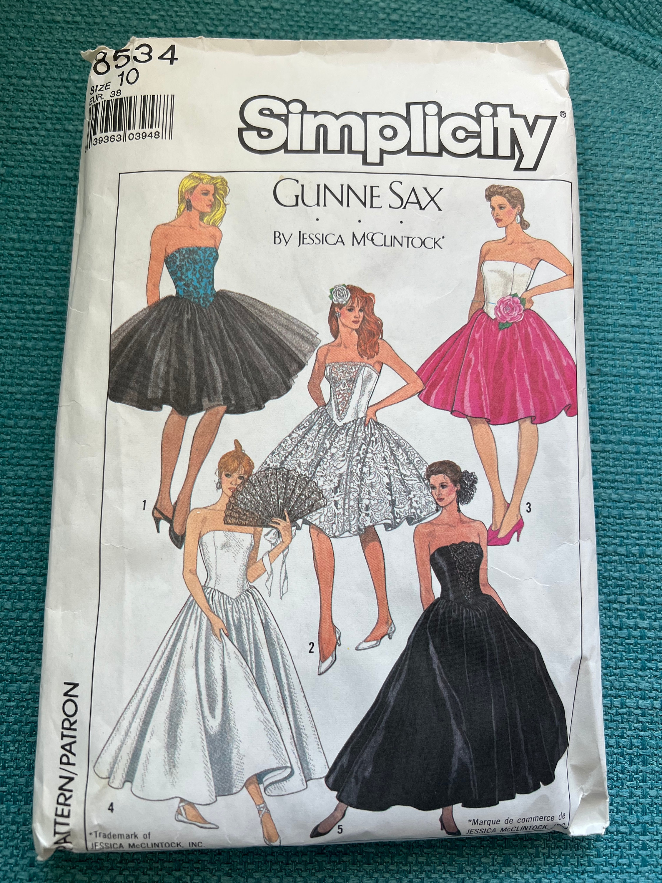 人気ブランドからコーディネートを探す Sewing Simplicity 1988 RARE Pattern Formal SAX GUNNE 8534 シャツ/ブラウス(長袖/七分)