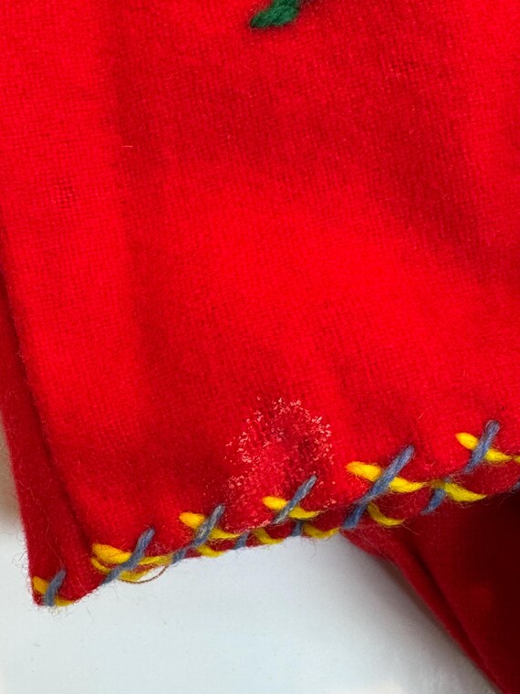 1940s Mexican Souvenir Jacket Red Wool Embroidere… - image 10
