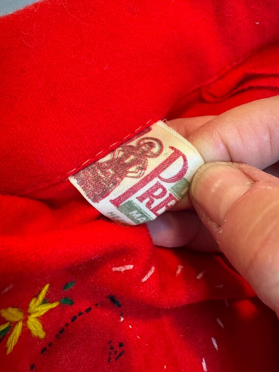 1940s Mexican Souvenir Jacket Red Wool Embroidere… - image 7