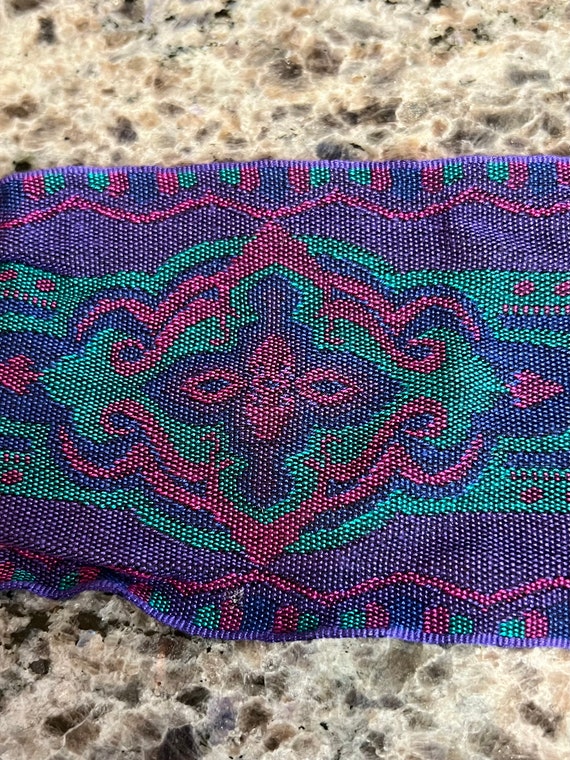Vintage Liz Claiborne Purple & Green Woven Fabric… - image 4