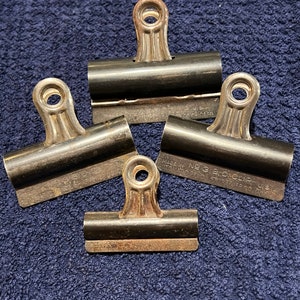 RARE 1920’s Lot of  B & D Automatic Pencil Sharpener Company Metal Paper Clips No 4 3&quot; , No 3 2 3/4&quot; and No 2 2&quot; ~ vintage paper clips