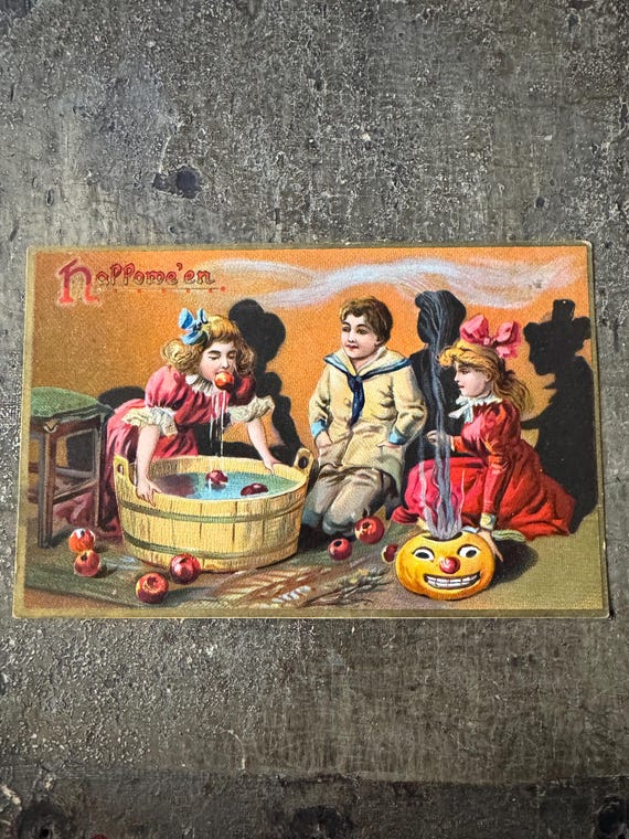 1900's Raphael Tuck Halloween Postcard Series 150 Children Bobbing