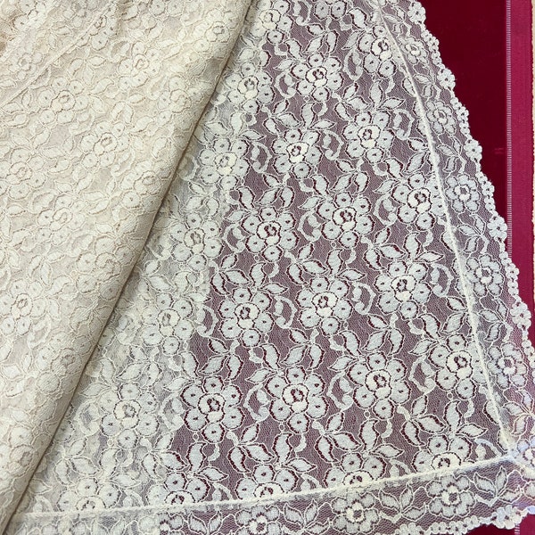 Vintage Cream All Lace Rectangular Tablecloth or Fabric 78" x 100" - rectangular lace tablecloth lace tablecloth, wedding tablecloth,