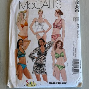 Mccalls Sewing Pattern 5400 Misses Bikini or Tankini Swimsuit Pattern 6 Styles Size4- 12 Uncut- bikini sewing pattern