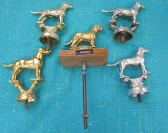 U PICK - Vintage Brass Dog Trophy Show Award 4" x 3 1/2" w Screw ~ choose top left, top right, bottom right, bottom left or middle on wood