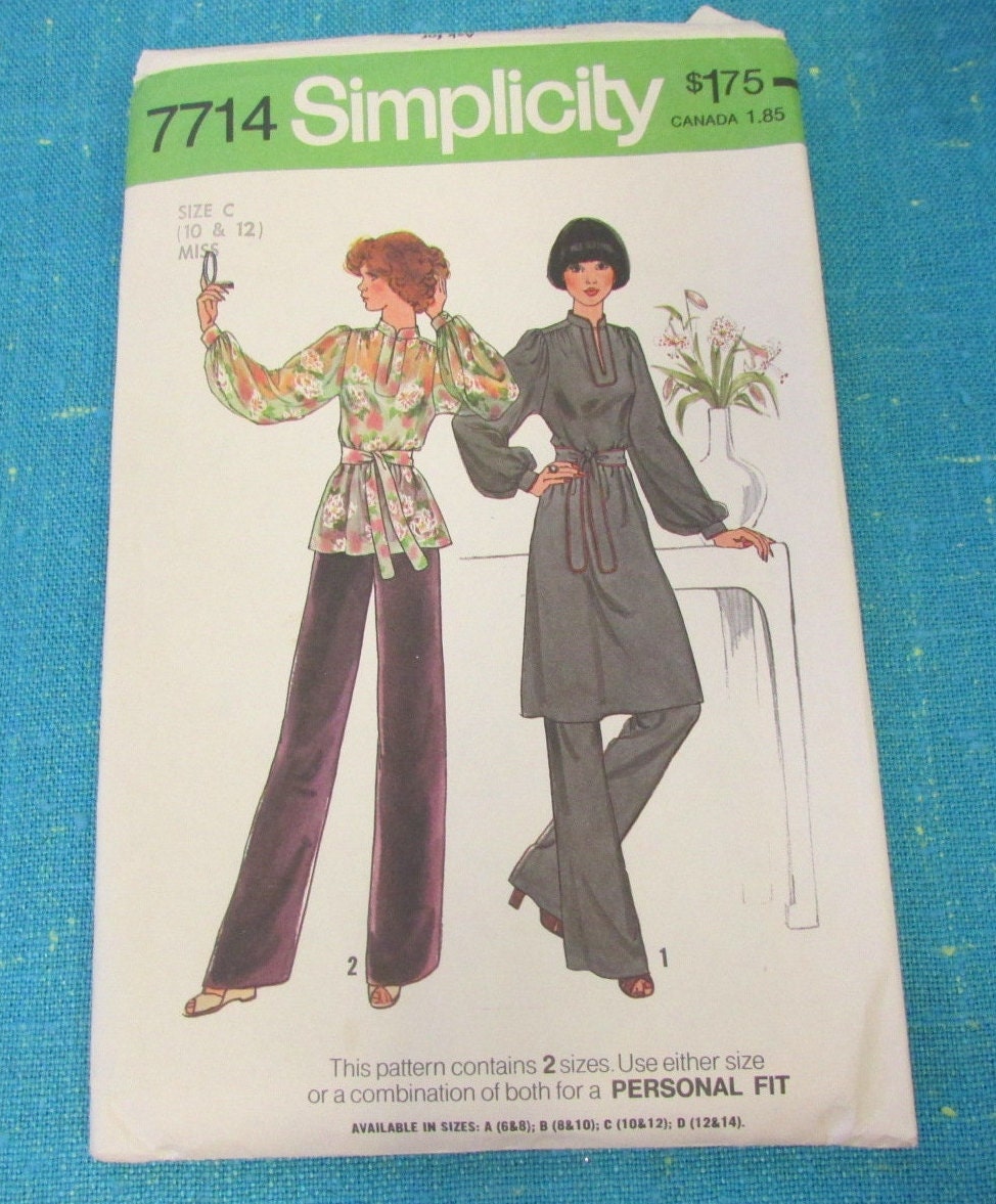 パンツ little suzie / Wool Cut Skirt Pants 1976 Simplicity Sewing Pattern 7714 Misses Pullover Dress or