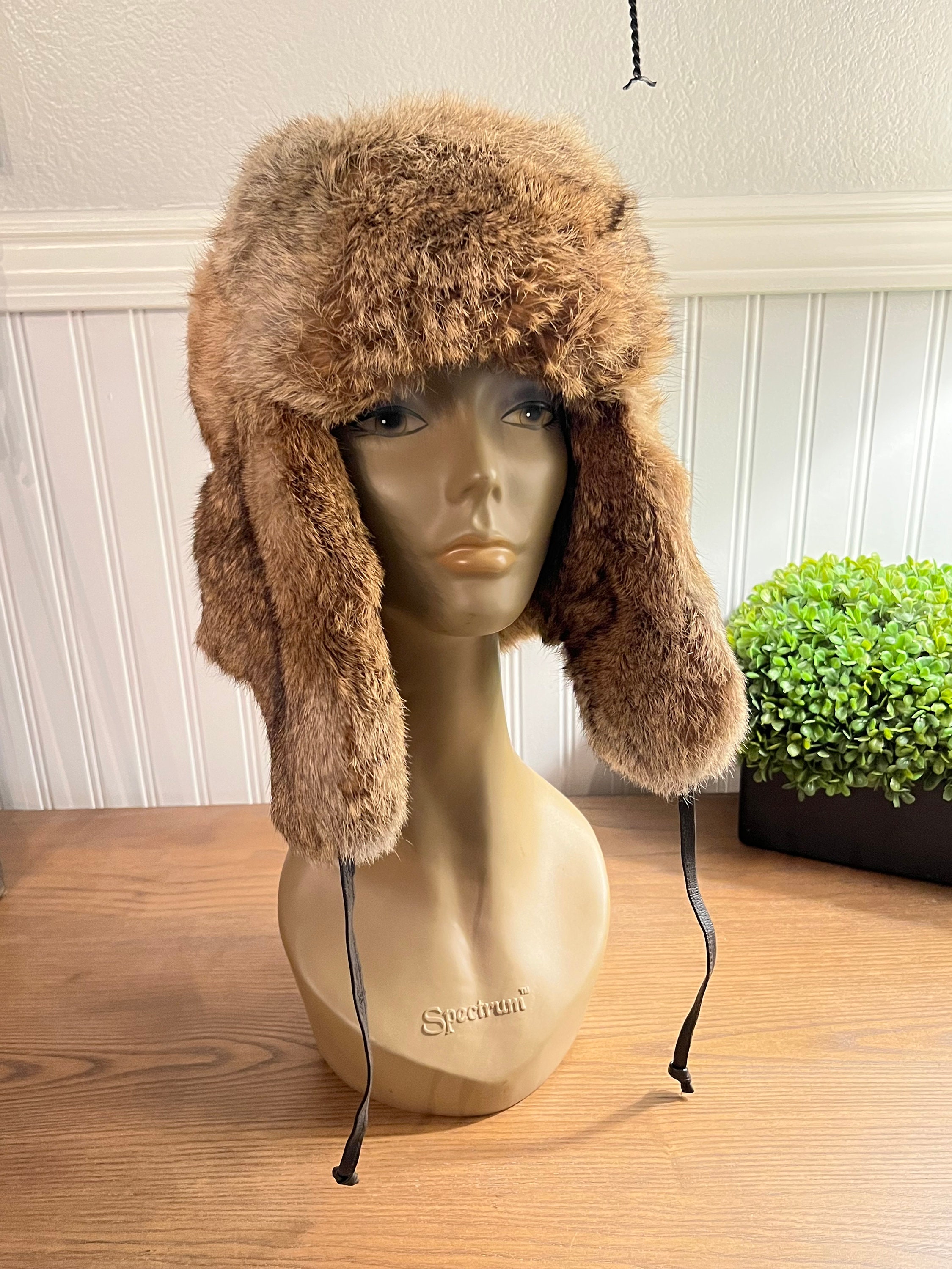 Women\'s FRR Canadian Down Hat w/ Rabbit Fur Trim ICYMI Winter Real Fur Hat Women Warm Knitted Genuine Real  main image 4
