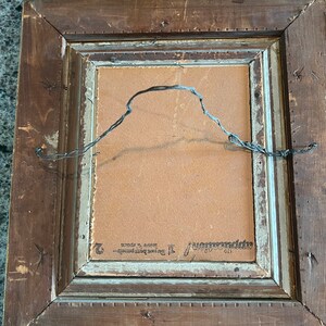 Antique George Washington Portrait in Thick Gold Frame 17” x 19”- patriotic oil painting, President oil painting, antique art image 6