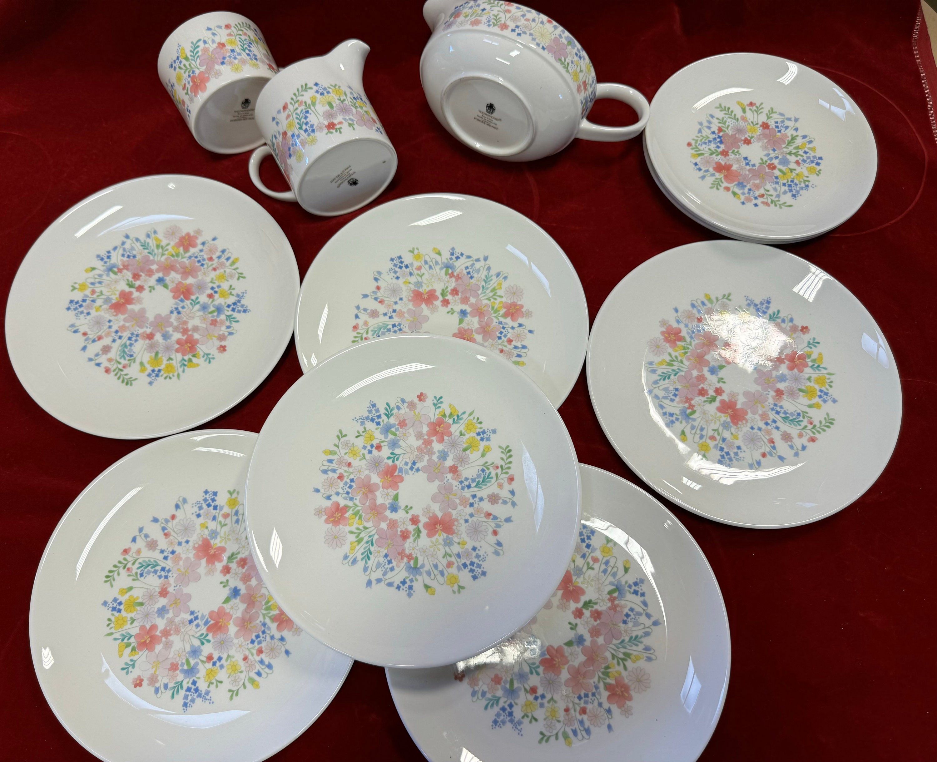 Wedgwood Forget Me Not Pattern Bone China Dinnerware Lot RARE
