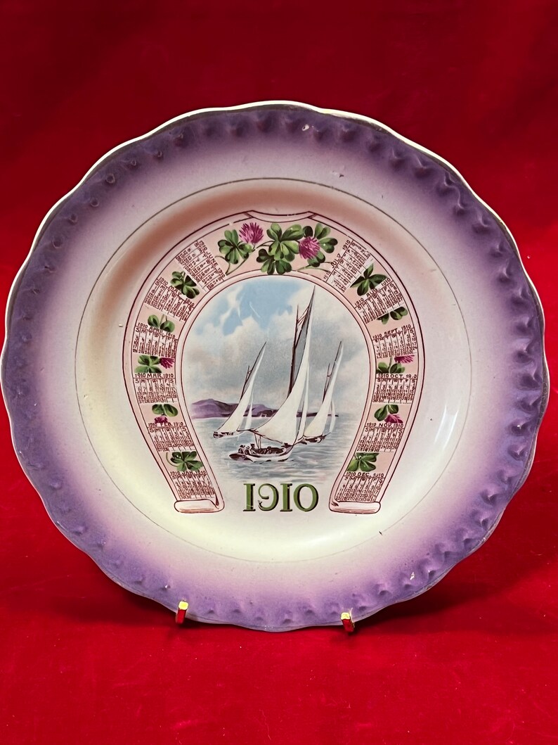 Antique 1910 Carnation Mcnicol Calendar Plate Purple Etsy