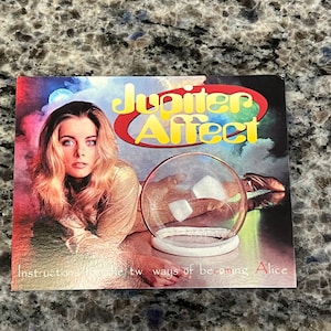 RARA cartolina per la festa di lancio del gruppo discografico Jupiter Affect Two Ways of Becoming Alice di John Easdale & The Newcomers - festa di lancio del gruppo
