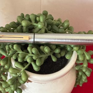 Sheaffer Brushed Stainless Steel & Gold Accent Roller Pen- Sheaffer collector, pen collector