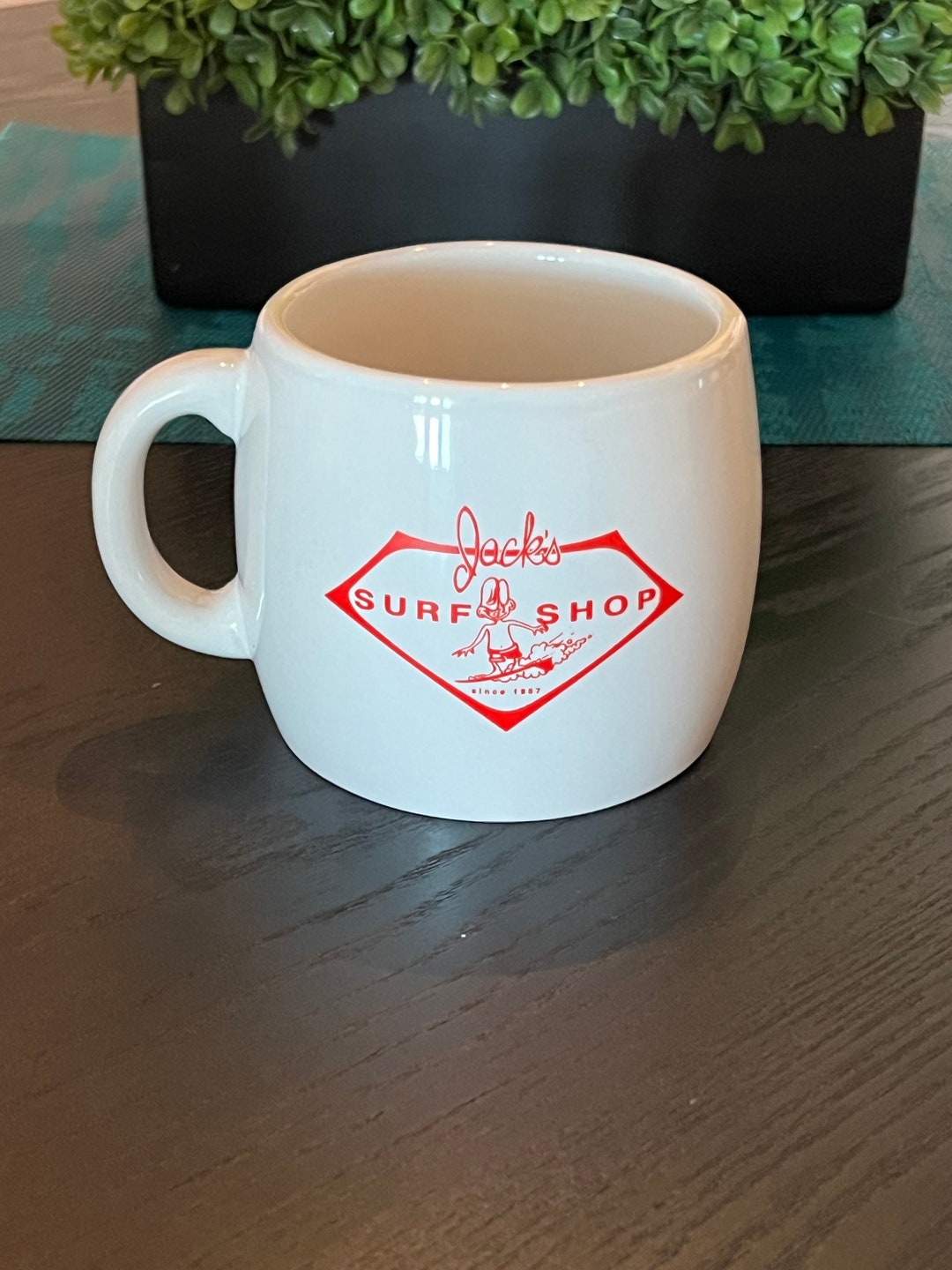 RARE Vintage Jack's Surf Shop Huntington Beach CA Ceramic Souvenir Mug