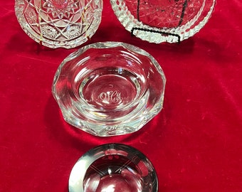2 Piece Glass Ashtray Glass Ashtray Ø 10,5 cm Round Stackable with colour choice 
