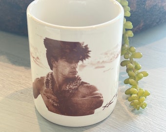 Kim Taylor Reece Hawaiian Photographer Sepia Tone Male Hula Dancer Ceramic Coffee Mug- Hawaiian Souvenir, Hawaii mug