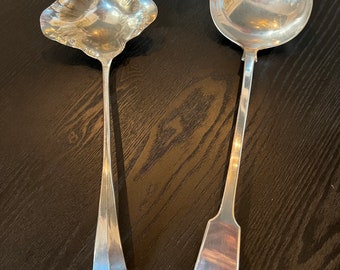 U CHOOSE- Antique Quality Silverplate Large Punch Ladle Serving Ladle - Mappin & Webb punch ladle OR EALES 1779 Double Sided Scroll Ladle