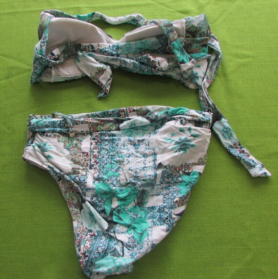 SUNSEEKER Aqua Green Floral 2 Piece Bathing Suit … - image 2