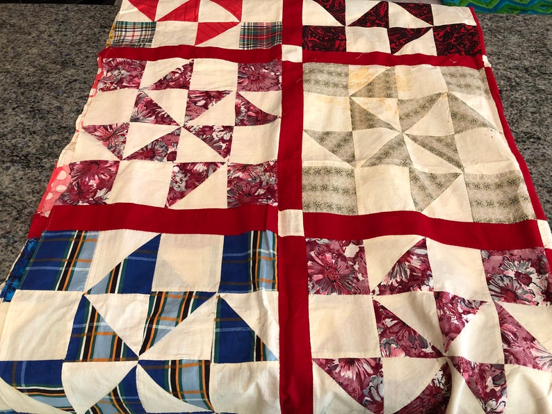 Vintage 1930's Cotton Patchwork Grid Quilt Coverlet - Etsy