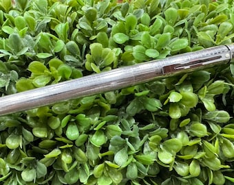 Vintage Sheaffer Targa Sterling Silver Crosshatch Fountain Pen Missing Nib & Etched- Sheaffer 1005? fountain pen, pen collector