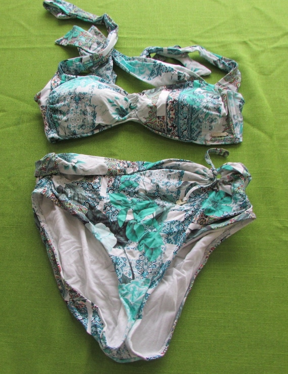 SUNSEEKER Aqua Green Floral 2 Piece Bathing Suit … - image 1
