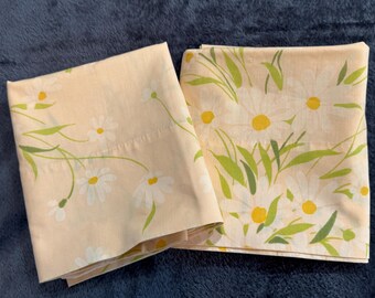 Vintage Pfirsich Gänseblümchen 2er Set Standard Kissenbezüge Morgan Jones-Morgan Jones Bettwäsche, Pfirsich Blumenkissenbezug, Pfirsichgänseblümchenbettwäsche
