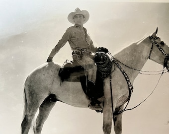 1930's Buck Jones with Silver His Horse Black and White Movie Photo ~ western movie photo, Buck Jones actor, movie memorabilia