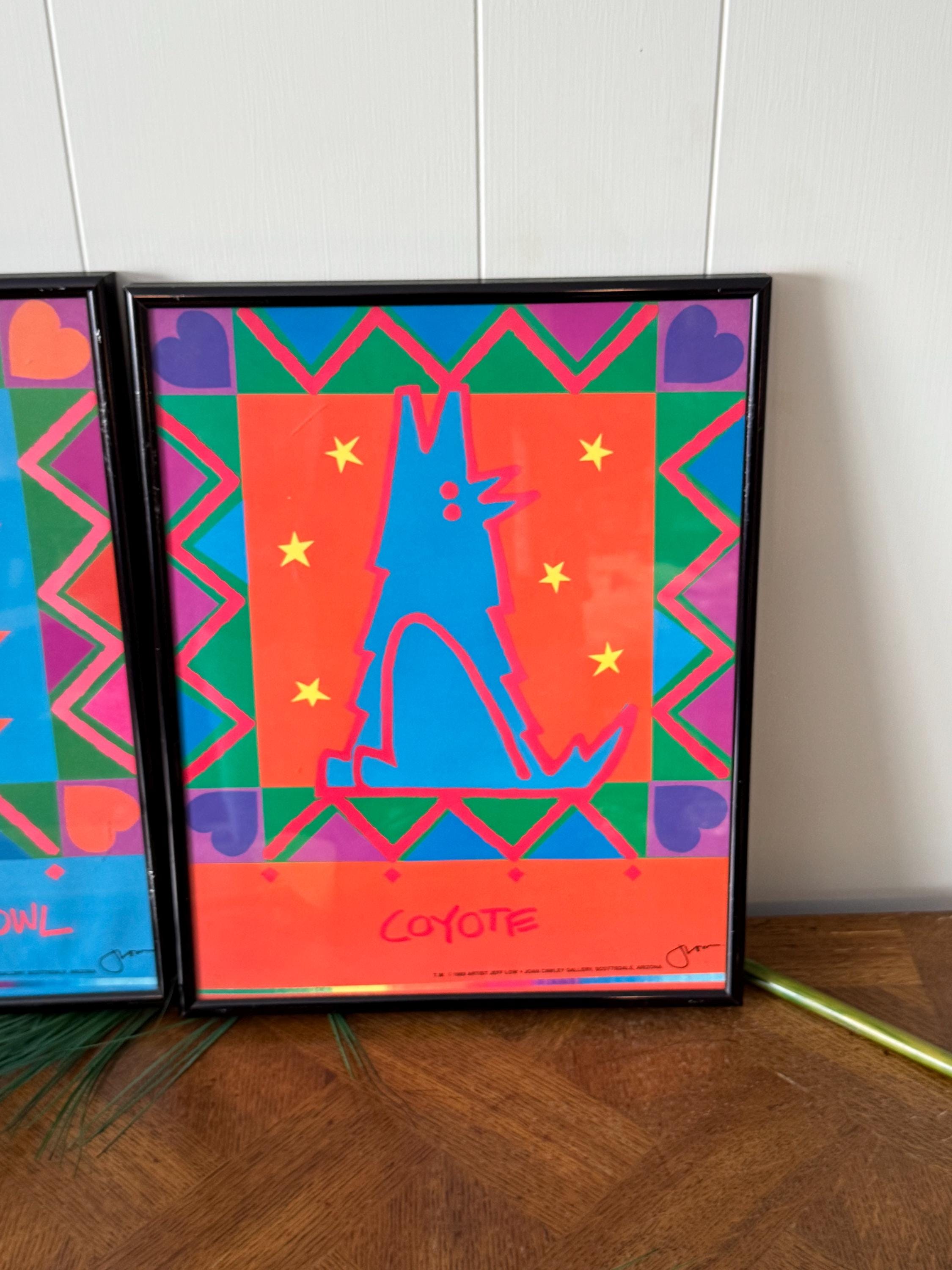 1989 Jeff Low Arizona Artist Framed Prints~ Coyote Chorus Line