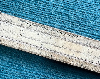 1940er Jahren LAwGENRwäRENGINEERIE Rechenschieber - Zum Patent angemeldetes Holz-Zeichenlineal IN 10-B
