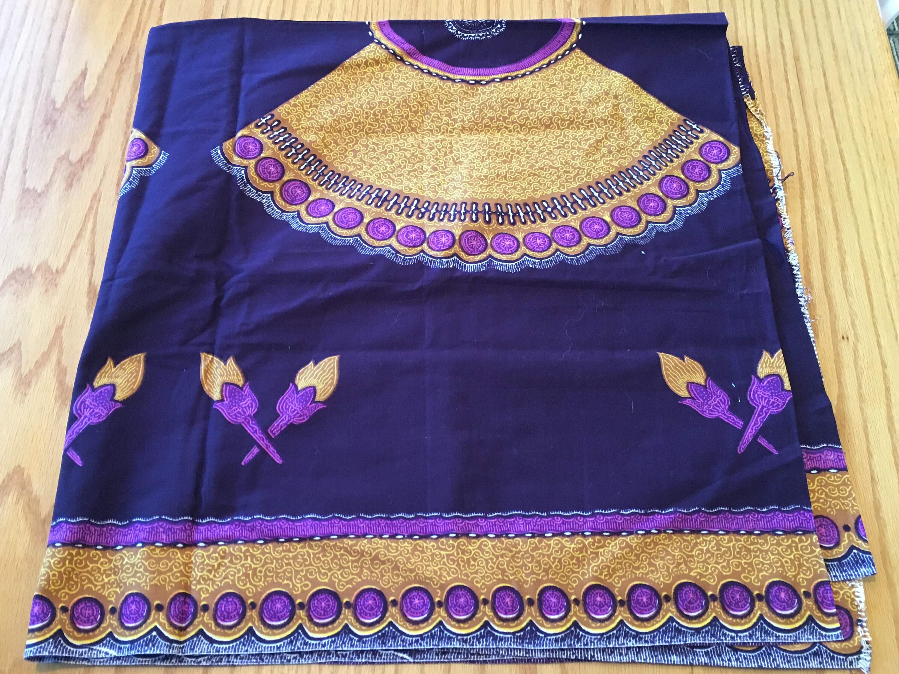 African Cotton Batik Fabric Deep Purple Geometric Pattern | Etsy