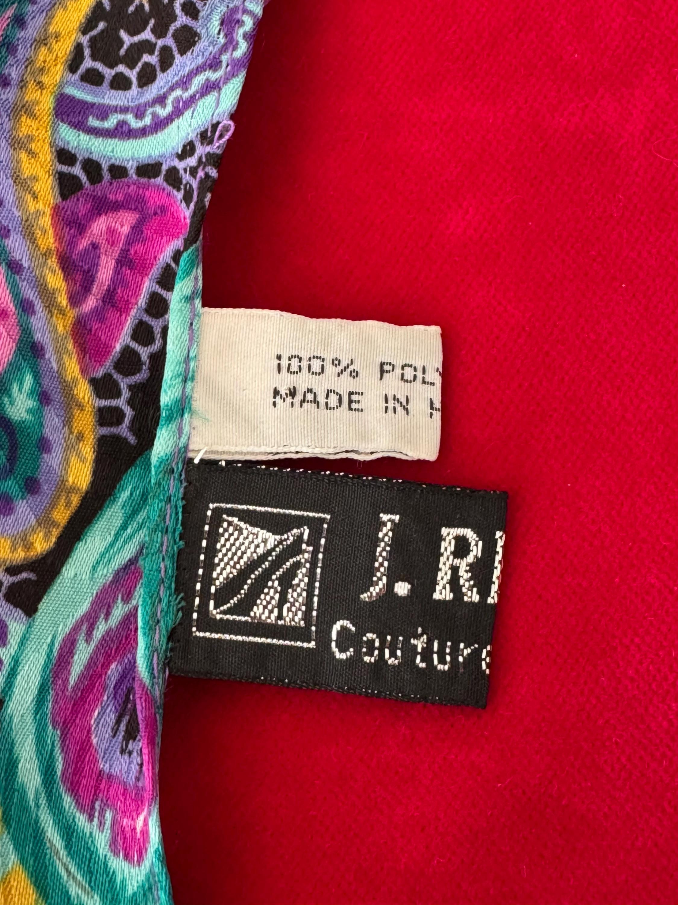 Vintage 1970's J Renee Couture Collection Bright Peacock Embossed ...