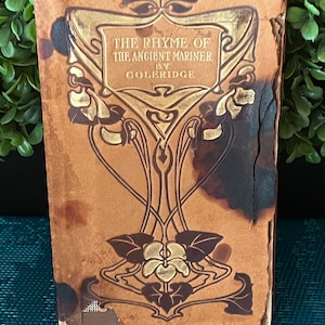 RARE Antique The Rhyme of the ancient Mariner by Samuel Taylor Coleridge Art nouveau Embossed Leather Cover - Mariner’s Poem, antique poem