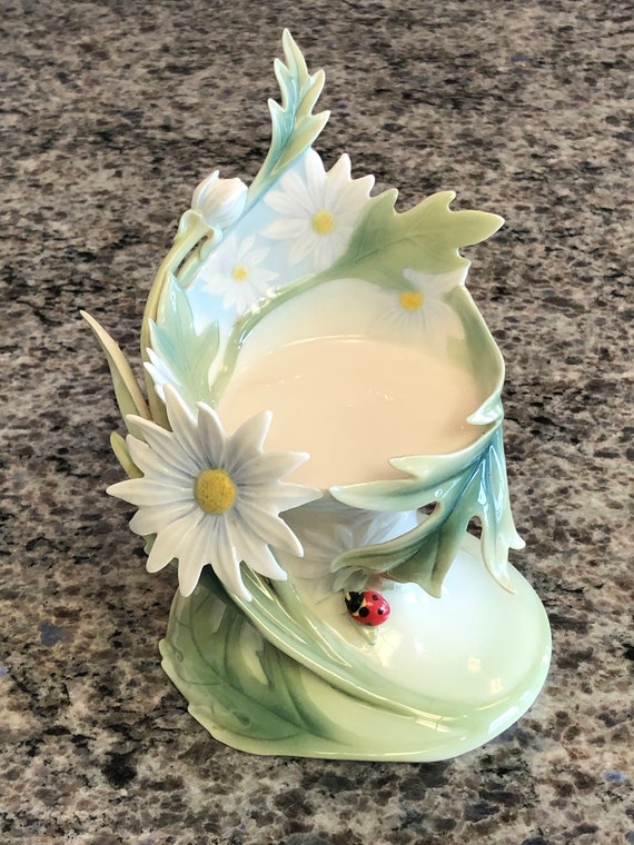 Franz Porcelain Ladybug Candleholder for 3 Wide Candle Etsy