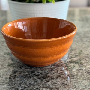 RARE Bauer Ringware Beehive Terracotta Orange Mixing Bowl # 18 8 1