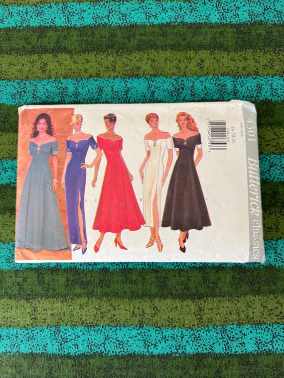 1995 Butterick Sewing Pattern 4301 Misses Form Fitting Sexy off Shoulder Dress  Size 18-22 Uncut ~ Formal Sexy Dress, Cocktail Dress - Etsy