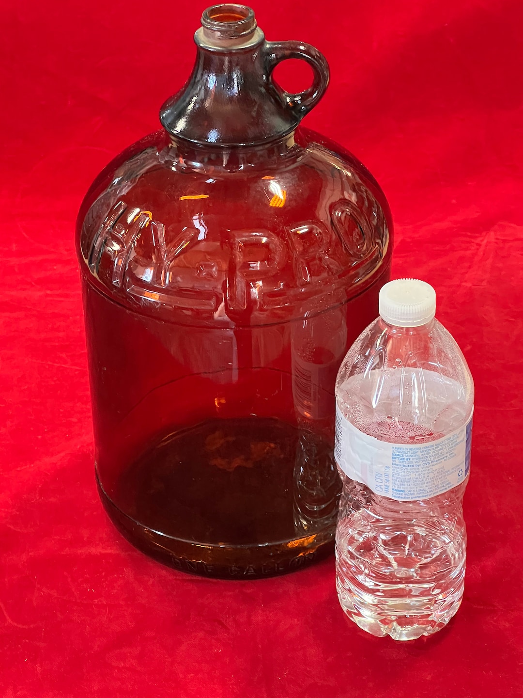 Antique HYPRO Bleach Tall Amber Glass Jug Bottle Amber Bottle