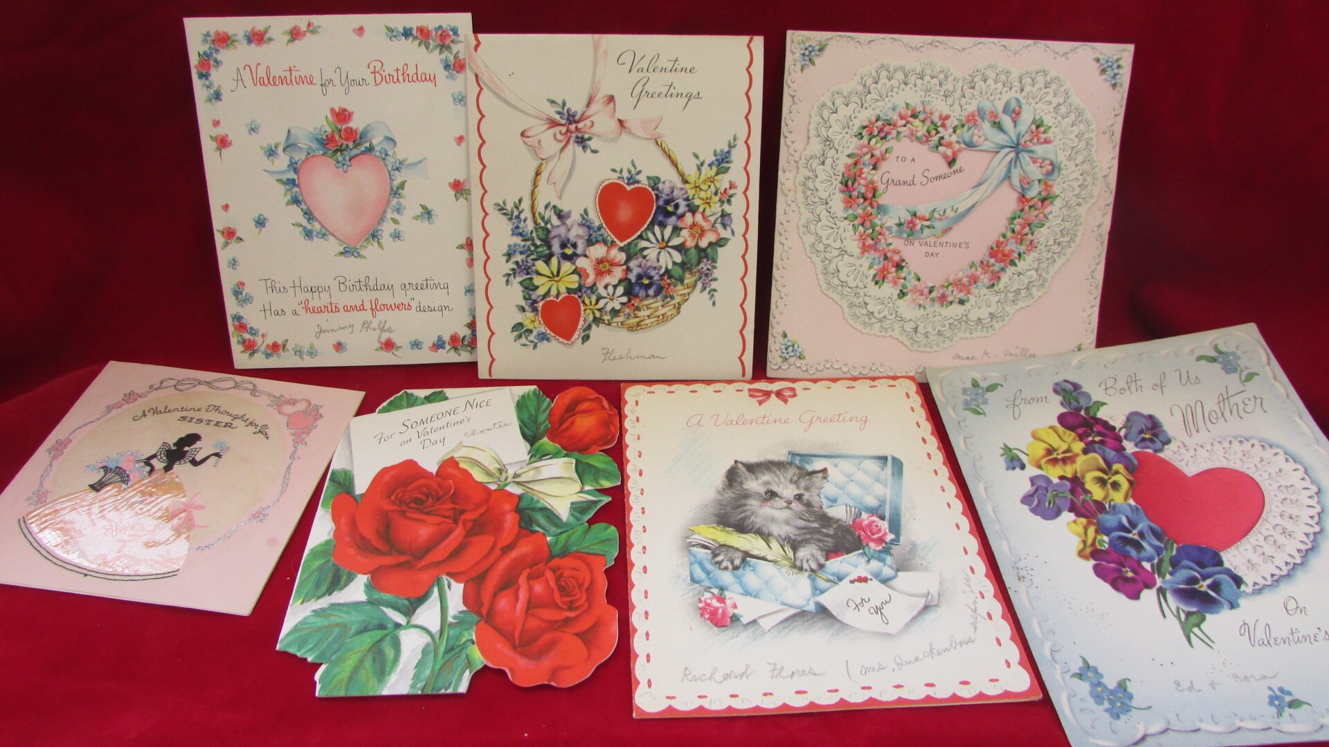 Lot of vintage valentines and valentine cards Hallmark included 5 total