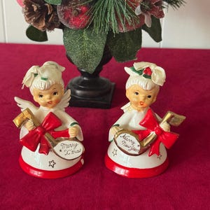 Napco Red Christmas Angel Figurines - Etsy