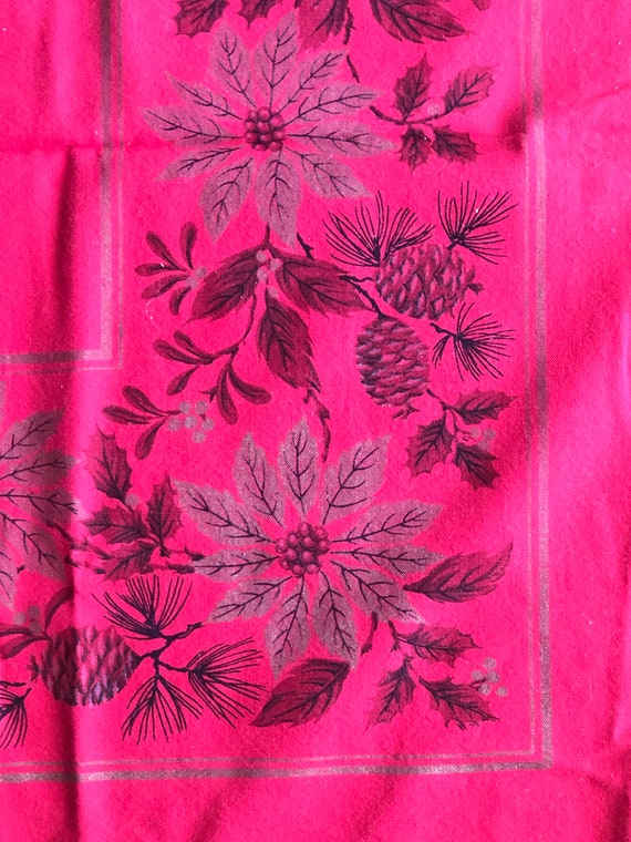 Details about   1950's VTG HEAVY WT COTTON TABLECLOTH FABRIC CHRISTMAS RED 66" W BTY Nice 