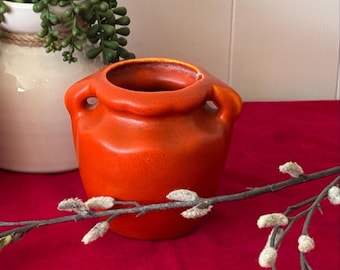1960/70’s Bright Orange Vase Tudor CA Modern Pottery Orange Small Vase- California pottery, orange ceramic vase