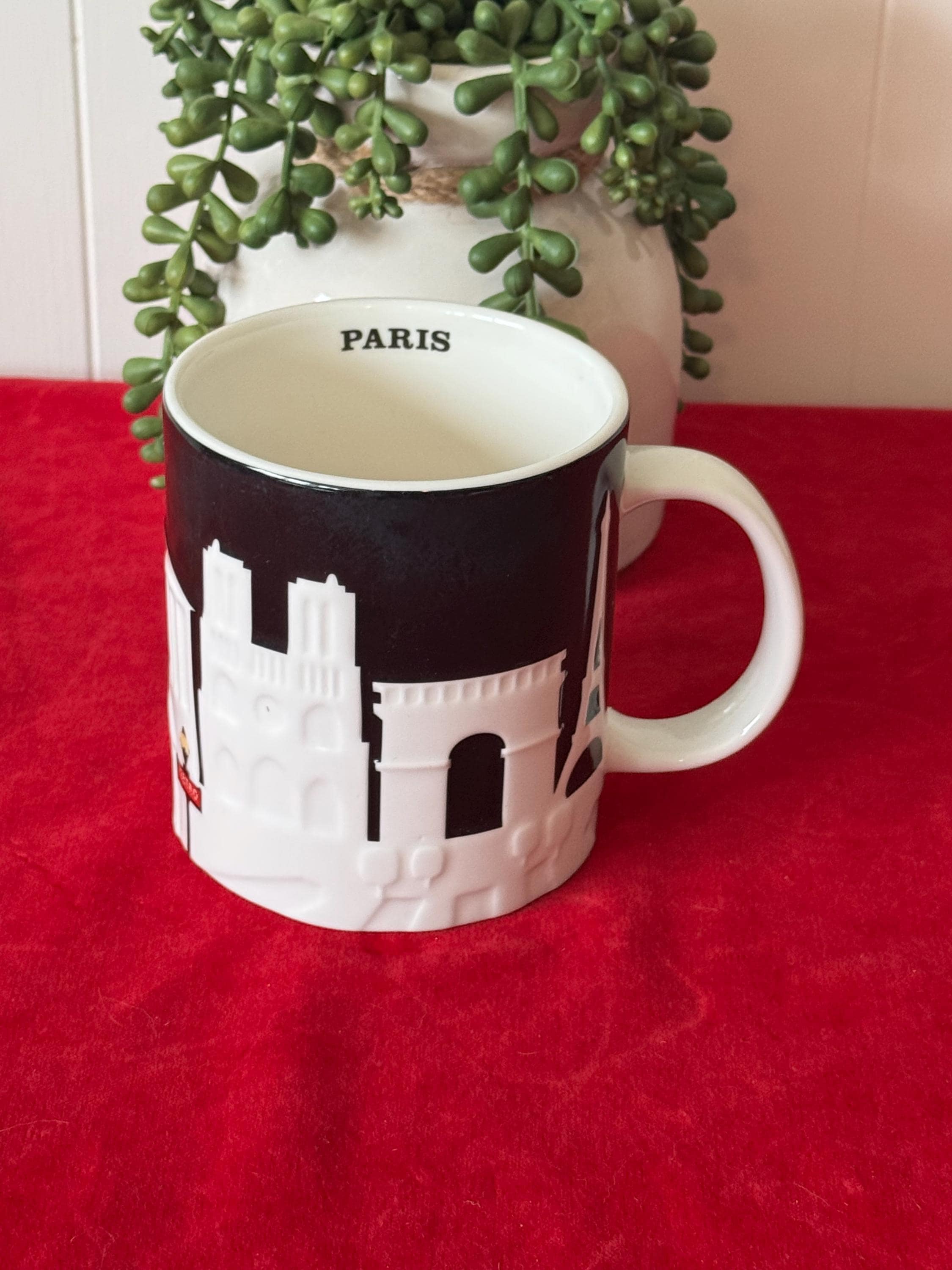Starbucks Collector Series PARIS Black and White Skyline Relief 