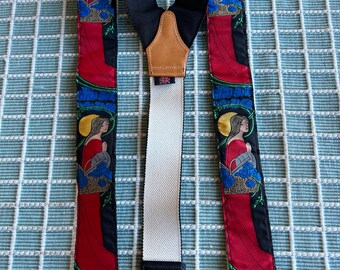 RARE Limited Edition Albert Thurston of London Silk Suspenders With Art  Nouveau Woman in Black, Red and Blue With Y Back Brass Clips -  Canada