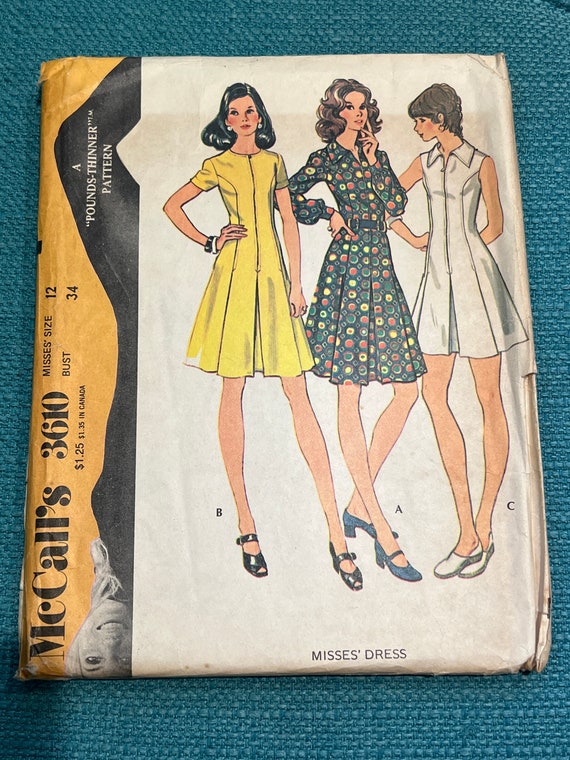 1973 Mccalls Sewing Pattern 3610 Misses Zipper Front Short Jumper