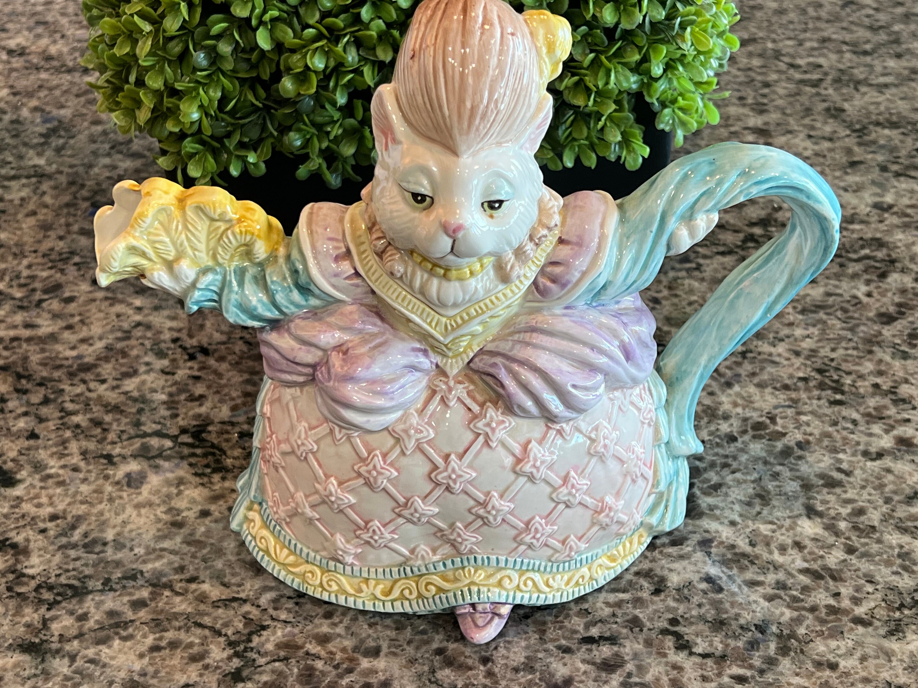 Fitz & Floyd 猫型ティーポット Marie Antoinette 1988年