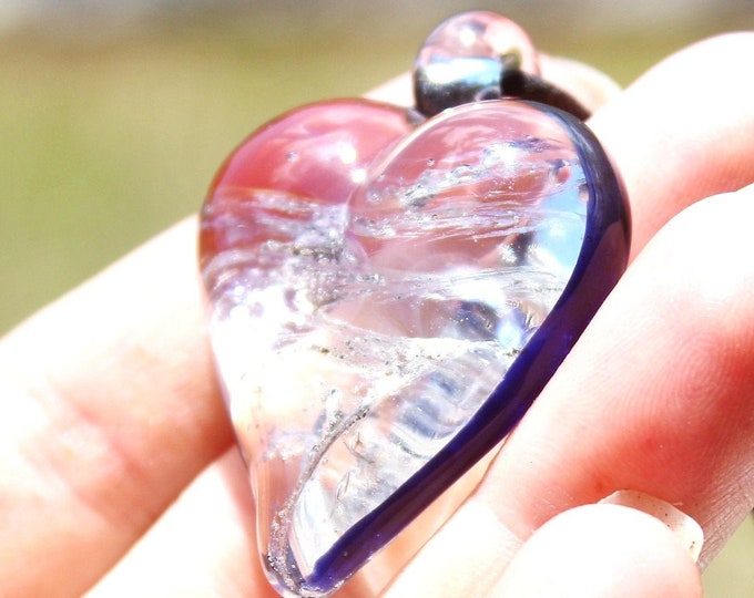 Featured listing image: Cremate Jewelry Pendant. Forever in My Heart. Ash Necklace. Ash into glass keepsake. cremation jewelry. Pet Urn Memorial Jewelry