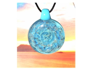 Cremate jewelry, urn necklace, Blue Sky Galaxy Pendant, Cremation Jewelry, Remembrance jewelry, Ash keepsake, Jewelry urns for ash, Memorial