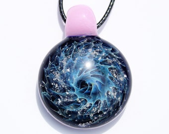 Pink Cremation Pendant Necklace - Glass Memorial Jewelry