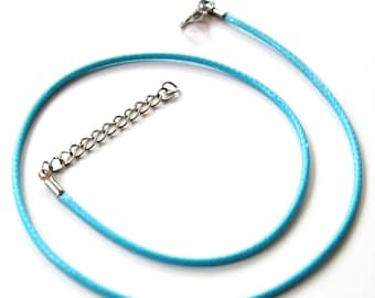 Light Blue Necklace Cord - Necklace Bracelet Jewelry Making - 17 Inches Long - Necklace Cord, Lobster Claw Clasp, DIY Making, 2 mm Diameter