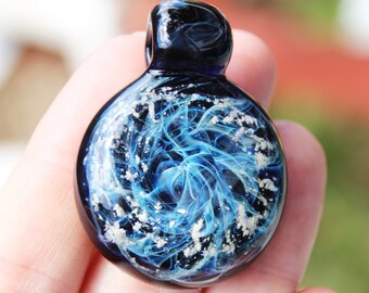 Cremation Glass Necklace, Urn Necklace, Cremation Jewelry, Ashes Necklace, Memorial Jewelry, Pet Ashes Jewelry, Mens cremation jewelry