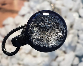 Cremate jewelry necklace pendant, Starred Night, Ashes glass keepsake. Glass cremation jewelry for men. Pet memorial jewelry. Urn necklace