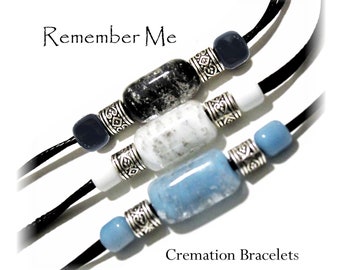 Handmade Cremation Bracelet with Ash Infused Bead - Cremation Jewelry